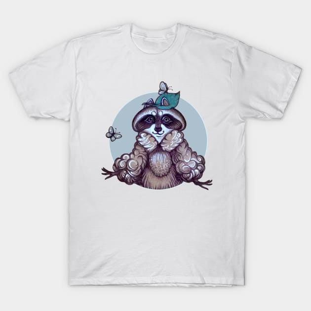 Gentle Raccoon T-Shirt by Yulla